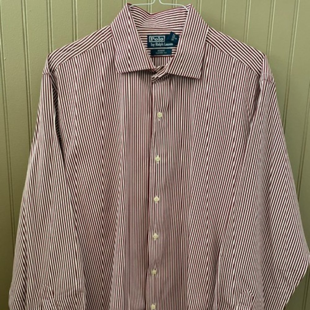 Vintage Ralph Lauren Polo Crest Logo Shirt Men Size XL Striped Button Checker